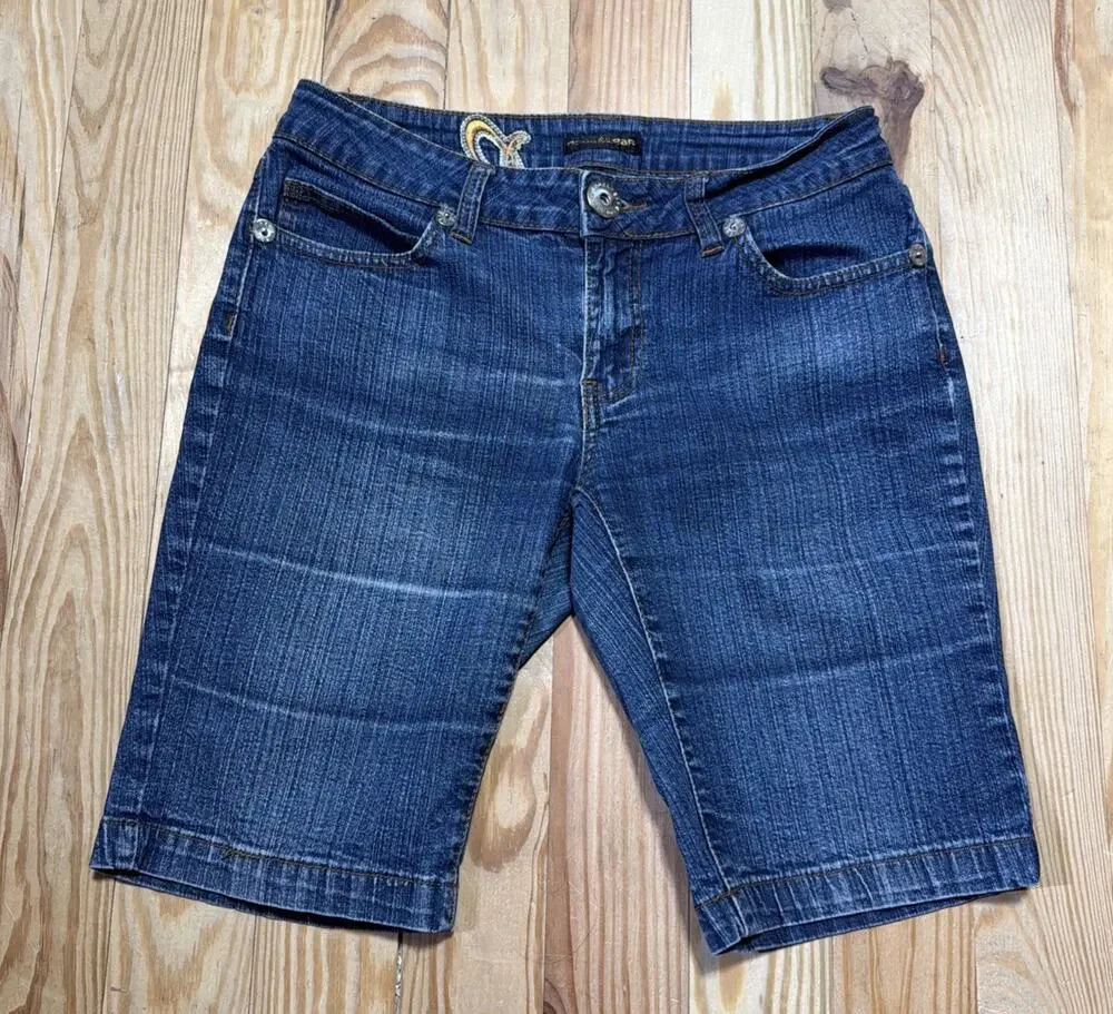 Vintage Y2K Rocawear Hip Hop Grunge Jeans Shorts Womens Size 9 Jorts Stretch